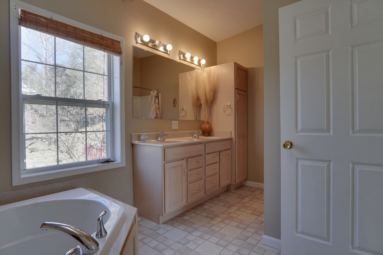 master bath with jet tub, double sinks, separate shower